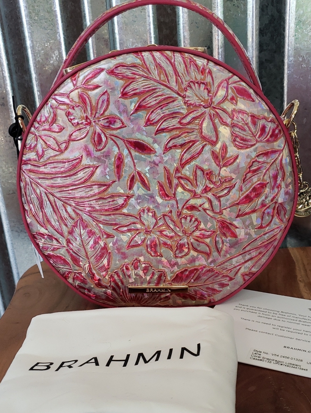 NWT BRAHMIN LANE CORAL SNAPDRAGON